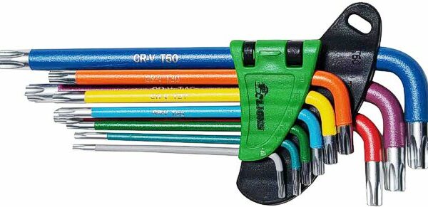 CHIAVI LIONS TORX TAMPER PZ.9 T10/50 C.V. RIVESTIMENTO ANTISCIVOLO COLOR