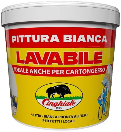 IDROPITTURA LAVABILE BIANCA CINGHIALE  LT.4 ANCHE X CARTONGESSO 5803GR04