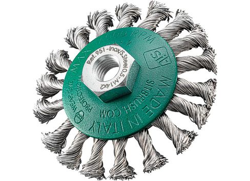 SPAZZOLE CONICHE ACC.INOX MM.95 MAZZETTI  RITORTI FILETTO M14 CZ95 0951