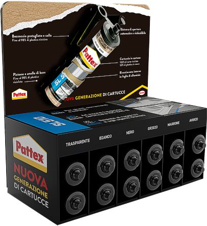 SILICONE ACETICO PATTEX MULTIUSO SL510  EXPO DA BANCO PZ.12 (6 COLORI) 3079368